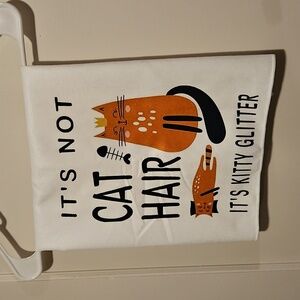 Kitty Glitter Cat Hand Towel - White and Orange